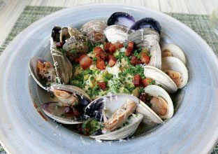 Sweetgrass-Clams-Garlic Basil-Capellini