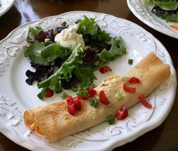 celebrate mixed greens salad crepes suzanne