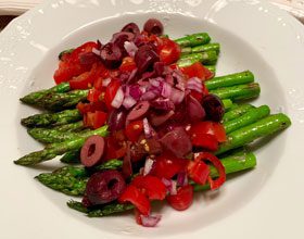 celebrate grilled asparagus tomatoes