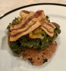 Open Faced Collard Greens Sandwich