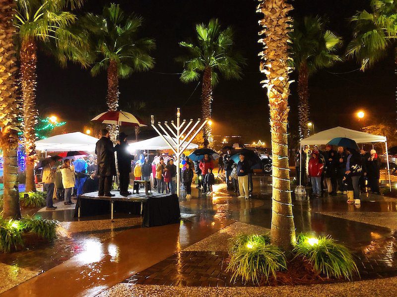 9 Foot Menorah Lights Up Beaufort for Chanukah